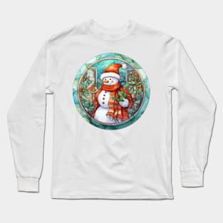 Snowman and Holly Long Sleeve T-Shirt